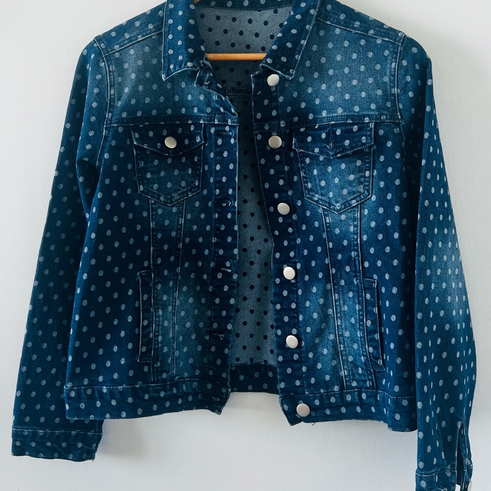 Polka dot Jacquard Denim Jacket